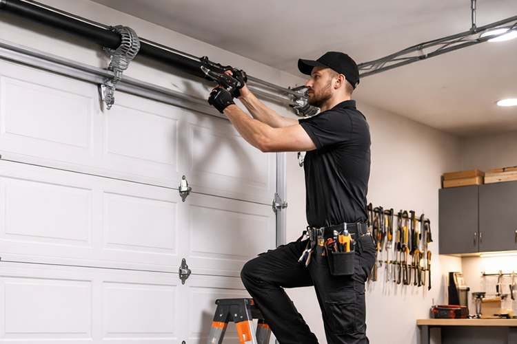 Garage door spring replacement work